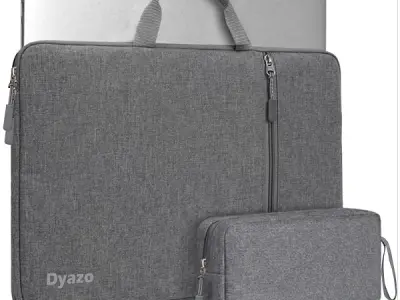 Dyazo 15.6 Inch Laptop Sleeve with Charger Pouch | Front Pocket with Handle Water Resistant Sleeve Case | Compatible for MacBook, HP, Dell, Acer, Asus, Microsoft, Samsung and Other