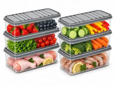 SATVIKAYA Air Tight Plastic Storage Containers Set for Kitchen | Pantry Organizers Kitchen Accessories Items,Fridge Storage Boxes | Leak-Proof, Durable, and Space-Saving (1200 ML,