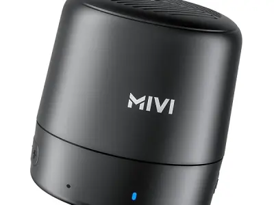 Mivi Play Bluetooth Speaker with 12 Hours Playtime. Wireless Speaker Made in India with Exceptional Sound Quality, Portable and Built in Mic-Black