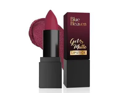 Blue Heaven Get Matte Lipstick | Soft Matte Finish and Lightweight Formula | Intense Pigment | Long-Lasting Lipsticks For Women | 203M | 4gm