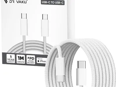 DR VAKU® iPhone Charger Cable(MFi Certified) Type C to Type C Cable for iPhone 17/17 Air/17 Pro/17 Pro Max, 16/16 Plus/16 Pro/Max, iPhone 15, Samsung Galaxy S24/S23/S22/S21 FE Lapt