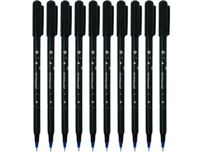 Pentonic Cipher 0.5mm Ball Pen, Black Body Blue Ink (Set of 10)