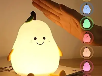 Niwlix Pear Night Light Lamp for Bedroom Kids 7 Color Changing Kids Toddler Night Light Lamp Baby l Gift Items for Women Kids l Valentine's Birthday Gift Toys for 2+Year Old Boy Gi