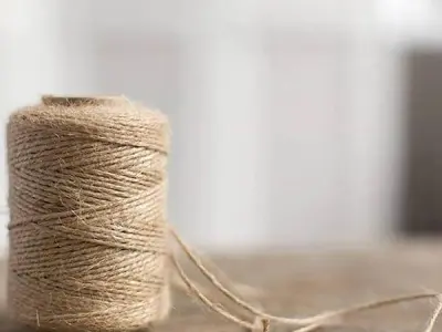 ecofynd 50 Meters Natural Jute Rope | Woven String Wrapping Cord to Use Around The House and Garden | Best Thread Material for Craft Projects, DIY Crafts(2mm)