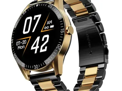 Fire-Boltt Talk Ultra 1.39" Round Display Stainless Steel Luxury Smart Watch, Bluetooth Calling & 360 Health Monitoring, 123 Sports Modes, Inbuilt Voice Assistant (Black Dual)