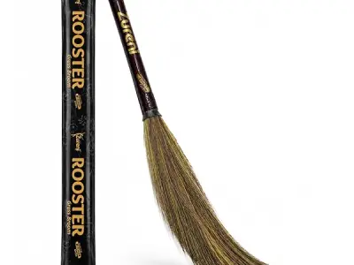 Zureni BR-01 Rooster Broom Phool Jhadu Natural Mizoram Heavy Duty 17.3 inchs Long Grass with Laminated Plastic Handle, Dust Removal, and Floor Cleaning