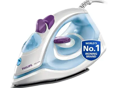 Philips Steam Iron GC1905/21, Blue | 1300W, Black non-stick soleplate, Powerful 17gm/min steam output, Quick heat-up