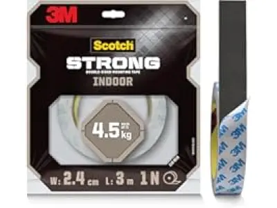 Scotch 3M Double Sided Tape (1m holds 4.5Kgs) for indoor hanging applications (Photo frames, Mi
