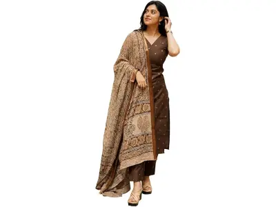 GoSriKi Women's Viscose Printed Kurta, Pant and Dupatta Set