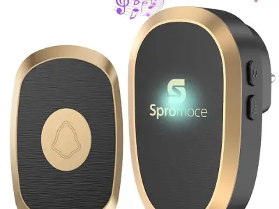 Spromoce Wireless Calling Bell for Home, 1000Ft Long Range Door Bell for Office, IP55 Waterproof Cordless Remote Doorbell with 38 Chimes, 4-Level Volume