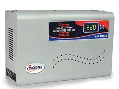 MICROTEK EM4160 Automatic Voltage Digital Display Wall Mounted Stabilizer (160V-285V) for AC Air Conditioner Upto 1.5 Ton (Metallic Grey)
