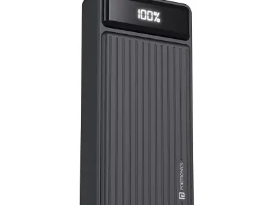 Portronics Luxcell B 20K Advanced 20000 mAh Power Bank with 22.5W Max Output, LED Battery Display, 22.5w Mach USB-A, 20w Type C PD Output, Type C Input, Wake Up Button, Black