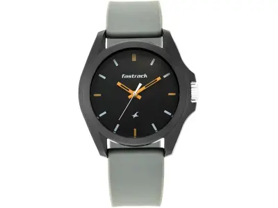 Fastrack Tees Analog Grey Dial Unisex-Adult Watch-68011PP08
