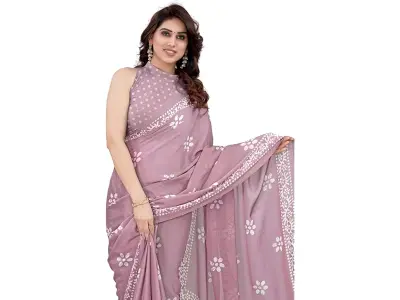 MIRCHI FASHION Saree for Woman Chiffon Batik Printed | Lightweight Daily Wear Women's Office Sa