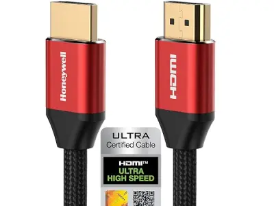 Honeywell HDMI Cable 2.1 with Ethernet, 8k@60Hz, 4K@120Hz UHD Resolution, (9.8ft/3M), 48 GBPS Transmission Ultra High Speed, Dolby DTS, eARC, 3D,Male-to-Male,Compatible with All HD