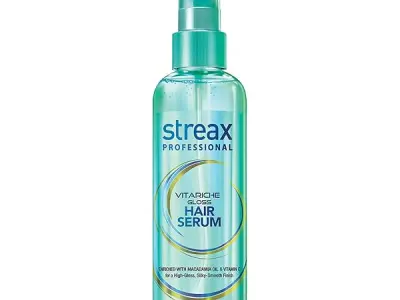 Streax Professional Vitariche Gloss Hair Serum, 200ml|for Dry Frizzy Hair|for Women|Enhance Shine and Smoothness, Anti Frizz |With Vitamin E & Macadamia Oil| For Curly Hair, Straig