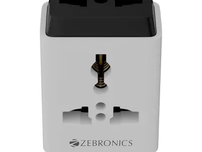 Zebronics 3 Pin Multiplug Travel Adapter With Universal Socket | 1440 Watts | 6 Amps | Compact & Durable Converter Plug for Travel, Home & Office Use (Power Plug 31)