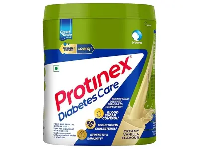 Protinex Diabetes Care, Creamy Vanilla, 400g |59% less post meal sugar spikes from day 1| High protein | High fibre & Clinically proven low GI formula