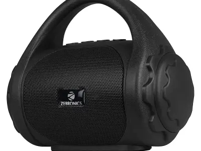 Zebronics ZEB-COUNTY 3W Wireless Bluetooth Portable Speaker With Supporting Carry Handle, USB, SD Card, AUX, FM & Call Function. (Black)
