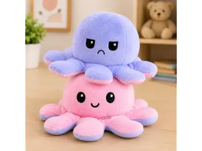 Storio Toy Octopus Plushie Reversible Soft Toys for Kids | Plush Soft Toys for Baby Boys and Gi