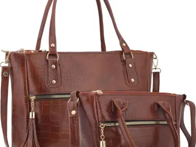 Averaa Tan Women Hand-held Bag Croco Luxe 2-in-1 Set