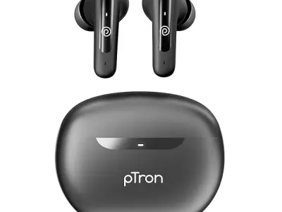 pTron Bassbuds Astra in-Ear TWS Earbuds w/Stereo Sound, 50Hrs Playtime, Stereo Calls, Custom EQ, Mobile App, BTv5.3 Headphones, Touch Control, Voice Assistant, Type C Charging & IP