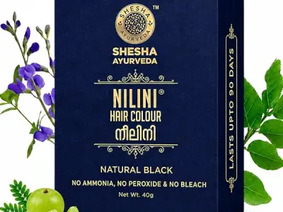 SHESHA AYURVEDA Nilini Hair Colour - Ayurvedic, No Ammonia, No Peroxide, No Perborates, No Bleach,Natural Black Colour (40g)