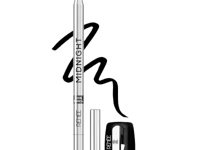 RENEE Midnight Kohl Kajal Pencil | Waterproof, Smudgeproof With Sharpener | 24 Hours Long Stay | Darkest Black | One Swipe Application | Vitamin E, Olive Oil and Castor Oil | Matte