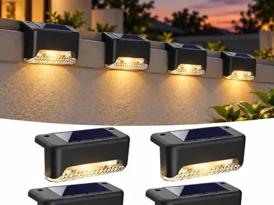 HOUSOLIC Solar Light Outdoor for Home- Set of 4 | Solar Wall Lights for Outdoor|Solar Light Outdoor Garden|Outdoor Lights Waterproof|Solar Garden Light|Solar Light for Garden