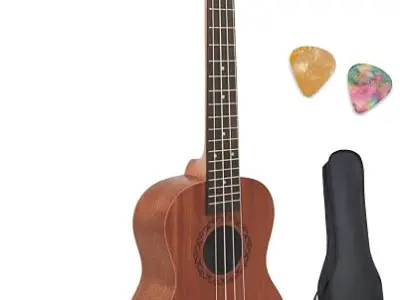 Juarez JRZ23UK/NA 23" Concert Size Ukulele Kit, AQUILA Strings, Sapele Body, Rosewood Fingerboard, Matte Finish, with Bag and Picks, Natural Brown