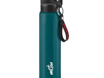 MILTON Maverick 800 Stainless Steel Water Bottle, Leakproof Lid, Single Walled, ISI Certified I For School, Office, Gym I 780 ml, Teal Blue
