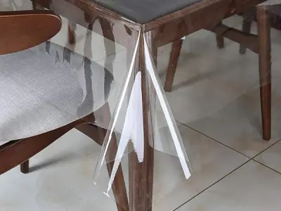 Homerz Premium 6 to 8 Seater Transparent Thick Table Cover, Durable and Waterproof, 2 Years Guarantee (wl, 60x90 inch- 6-8 Seater)
