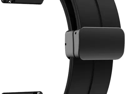 22 mm Silicone Magnetic Watch Straps Belt Band Compatible with Noise ColorFit Ultra/Ultra 2, Pro 3, Active/GPS, Buzz, Core, Nav & Nav+, Endure Smartwatch Straps,