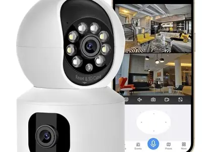 Dr Vision 5MP Indoor WiFi Smart CCTV Camera for Home | Full HD | Color Night Vision | Two Way Audio | Wireless Home Security Camera with Mobile App V380 Pro (CV Dual Lens)