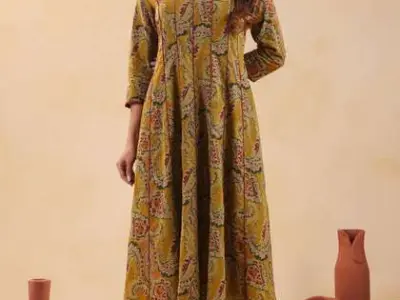 Rimeline Cotton Printed A-Line Kurta