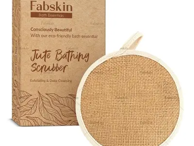 Fabskin Loofah Body Bath Scrub/Scrubber For Bathing | For Men & Women | Made of Natural Organic Jute Fabric | Exfoliating & Deep Cleaning