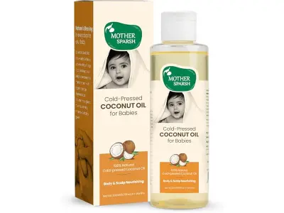 Mother Sparsh Cold Pressed Virgin Coconut Oil for Baby Massage, Skin & Hair Care | 100% Natural