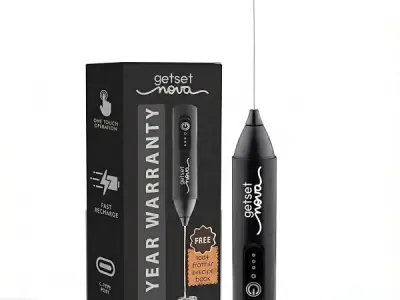 Coffee Frother Electric Rechargeable Coffee Maker Machine for Home Electric Coffee Frother Machine & Milk Whisker with Dual Spring Tech GetSetNova | 1 Year Warranty