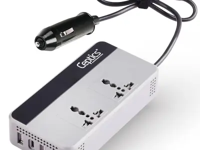 Ceptics 200W Car Laptop Charger/car Inverter with 2X Universal Outlet with SmartVoltage™ Technology, 12V DC to 220V-AC with 18 Months Warranty, 18W 2 USB-A, 2 USB-C with 18W QC 3.0