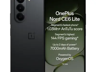 OnePlus Nord CE6 Lite | 8GB+128GB | Hyper Black | Segment's Fastest Dimensity 7400 Apex Processor | 7000mAh Battery | Segment's Highest 144Hz Refresh Rate | 50MP Main Camera, 4K Vi