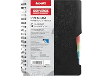 Luxor 5 Subject Single Ruled Notebook - A5 Size, 300 Pages, 70 GSM