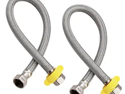 Ruhe® Connection Pipe | 304 Grade Stainless Steel Connection Pipe | Silver | Hose Pipe Suitable for Hot & Cold Mixer Faucets For Basins and Sinks, Geysers, and Flush Tanks | 24 Inc