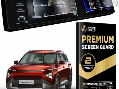 Spartan Shield {2 PACK Screen Guard For KIA CARENS CLAVIS 2025 || 8 Inch INFOTAINMENT & 10 INCH INSTRUMENT CLUSTER Protector || Carnes Car Display Accessories [NOT TEMPERED GLASS]