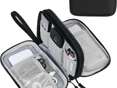 SaleOn 8.3x5 Inch Tech Pouch Organizer with 1 Year Warranty – Portable Storage Organizer for USB Cable, Charger, Earphone, Power Bank, Hard Disk & Digital Gadgets, Travel Mobile Ba