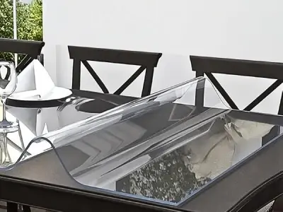 MR.CLEAR Slim Shield | India’s Most Advanced Crystal Clear Table Cover | (60 x 36 Inches, 1mm) | 4 & 6 Seater Waterproof PVC Cloth | Office & Home Dining Tables Thick & Water Proof