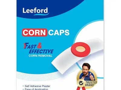 Leeford Cornex Corn Caps for Foot Female & male, Corn Remover 20 Strips | Skin Friendly, Gentle Corn Foot Remover, Medicated & Ayurvedic Plaster Bandage for Long Lasting Comfort fr
