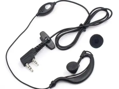 FAVONE Walkie Talkie Mic Headset with Cable and K Type Earphone for Compatible Devices (Pack of 4)