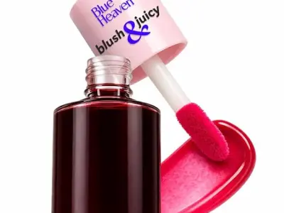 Blue Heaven Blush & Juicy Lip & Cheek Tint Infused with Pomegranate & Strawberry Extract | Multipurpose 3 in 1 Lip Tint | Long Lasting, Water Proof & Hydrating Liquid Blush, Berry