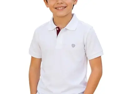 Lux Cozi Boy's Polycotton Polo T-Shirt | Solid Collared Half Sleeve Tee for Kids | Soft Breathable Summer Wear | Casual Smart Polo T-Shirt | 3–14 Years