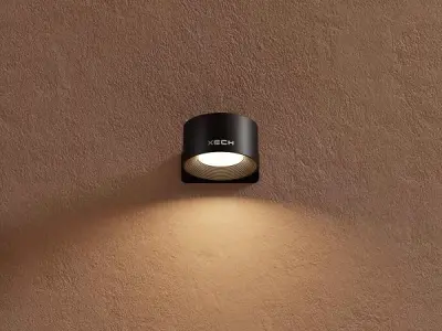 Xech Rechargeable Magnetic Wall Light | Stick-On or Screw Mount | Touch Control LED Lamp | 3 Brightness Levels | USB-C Warm White Light | Rotatable Detachable Head (Magmount) (Blac
